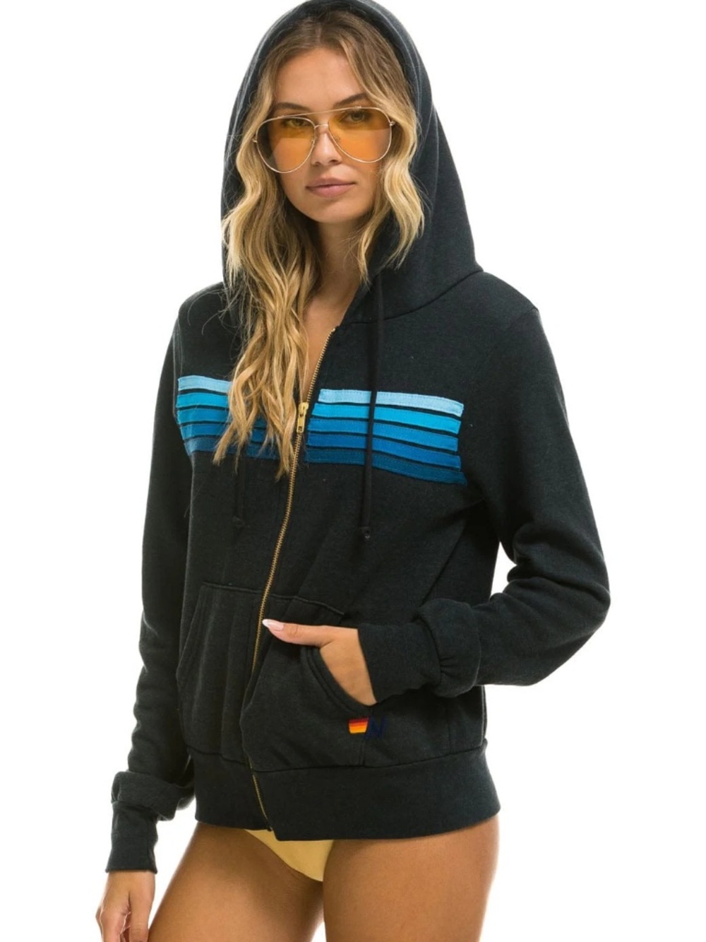 AVIATOR NATION ZIP UP HOODIE unisex (LARGE)
